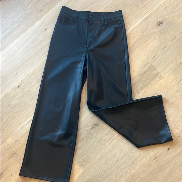 Joe's Jeans Black Faux Leather Wide Leg Pants - Picture 2 of 10